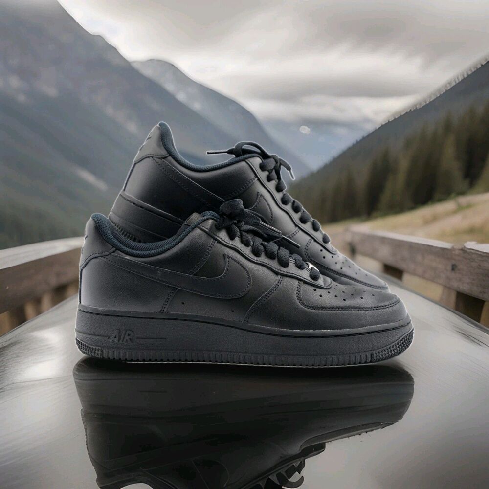 WOMEN Nike Air Force 1 '07 Low Triple Black Size 9   (DD8959 001 )